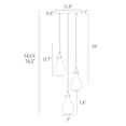 thumbnail image 3 of Uolfin Transitional Kitchen Island Cluster Pendant Light 3-Light Plating Brass Pendant Light with Teardrop Clear Glass Shades, 3 of 7