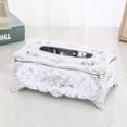 thumbnail image 2 of veasfak Creative Ornate Tissue Box Cover Storage Paper Napkin Case Home Hotel Holder White, 2 of 3