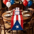 thumbnail image 1 of Independence Day Table Runner, Multicolor Linen Patriotic Decor for Dining Table, 183 x 33 cm, Heart Pattern, 1 Pack, 1 of 6