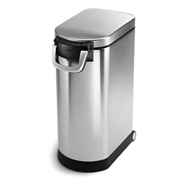 Simplehuman 30 Liter Large Pet Food Storage Container, Brushed Stainless Steel for Dog Food, Cat Food, and Bird Feed