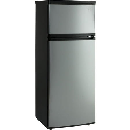 Sears Bottom Freezer Refrigerators - Avanti 7.4 Cu. Ft Top Freezer Apartment Refrigerator in Black/Platinum