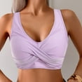 thumbnail image 2 of Yindaity Sports Bra Swim Top Women's Twist Front Bikini Top - Padded Swimsuit Top Women's Twist Front Bikini Top - Padded Swimsuit Top Womens Swim Top(Light Purple,S), 2 of 9