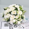 thumbnail image 3 of Wedding Bouquets for Bride Bridesmaid Bouquet Champagne Artificial Roses Flowers for Wedding Valentine's Day Church Home Decoration, 3 of 7