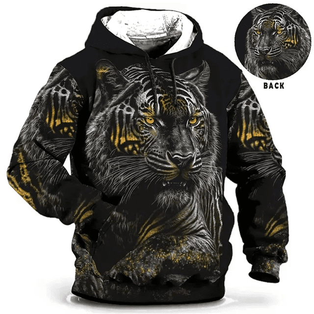Sudadera con capucha vintage para hombre con estampado de lobo animal, jersey estampado en 3D, moda urbana para hombre, sudadera con capucha informal de manga larga para exteriores con lobo