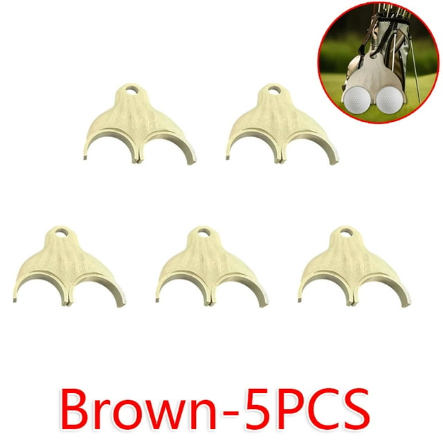 2025 HOT Golf Ball Holder 2 Ball Portable Hanging Hole Training Aid Golf Course Accessory Storage Case Golf Gift for Men Brown-5PCS