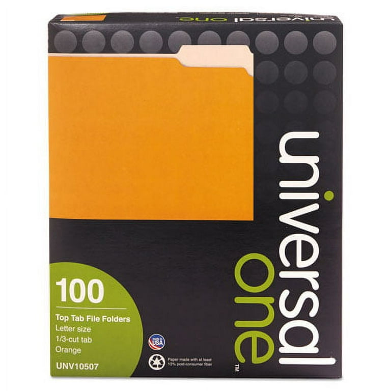 Colored File Folders, 1/3-Cut Tabs: Assorted, Letter Size, Orange/Light Orange, 100/Box Colored File Folders, 1/3-Cut Tabs: Assorted, Letter Size, Orange/Light Orange, 100/Box