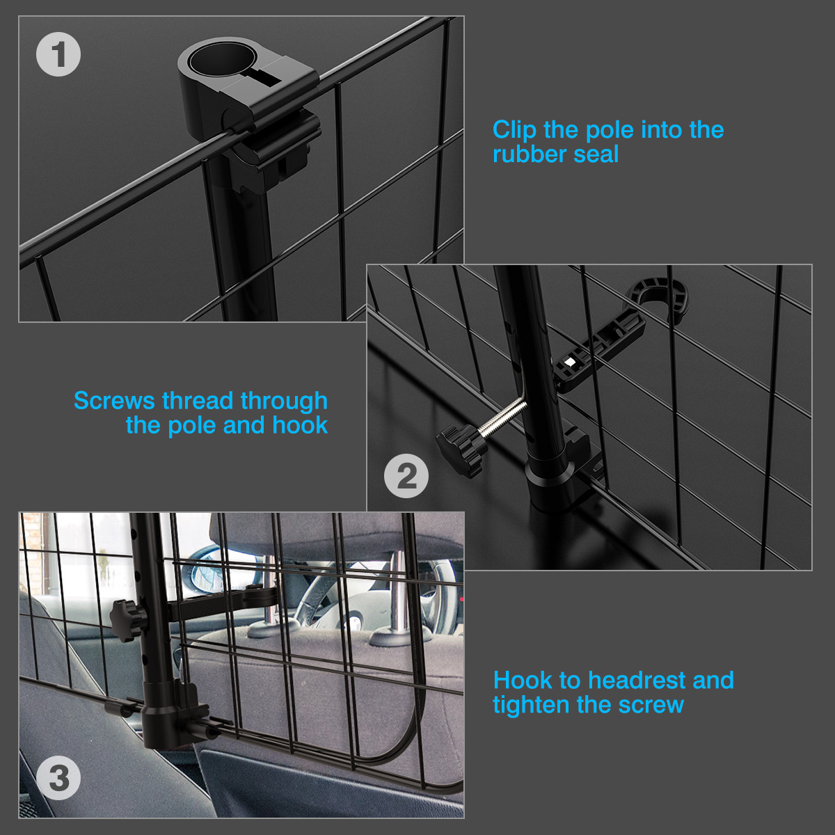 dog car barrier metal