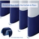 thumbnail image 5 of Cortina de ducha de tela, cortinas de ducha de tela de poliéster a rayas azul marino con 2 piedras transparentes resistentes, cortinas decorativas para baño de calidad de hotel, 72 x 72 pulgadas Adepaton CJWUS-1504, 5 of 6