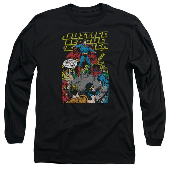 JLA Justice League Ultimate Scarifice Long Sleeve Adult 18/1 T-Shirt Black