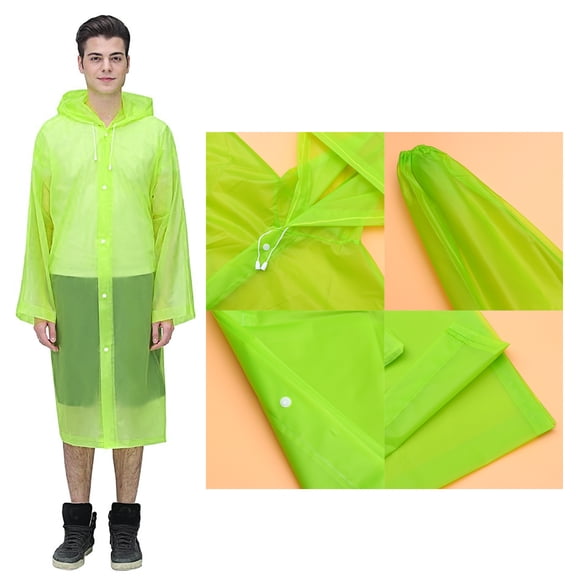 Milisten Rain Poncho for Adults Matte Green Lightweight Rainwear for Outdoor Activities Hiking Camping 1 Set