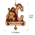 thumbnail image 3 of Christmas Decorations Indoor Clearance - 1PC Christmas C Letter Ornaments with Bells, Shatterproof Acrylic Christmas Tree Ornament Decorations, Winter Hanging Decor for Xmas Tree, Fireplace (C), 3 of 7