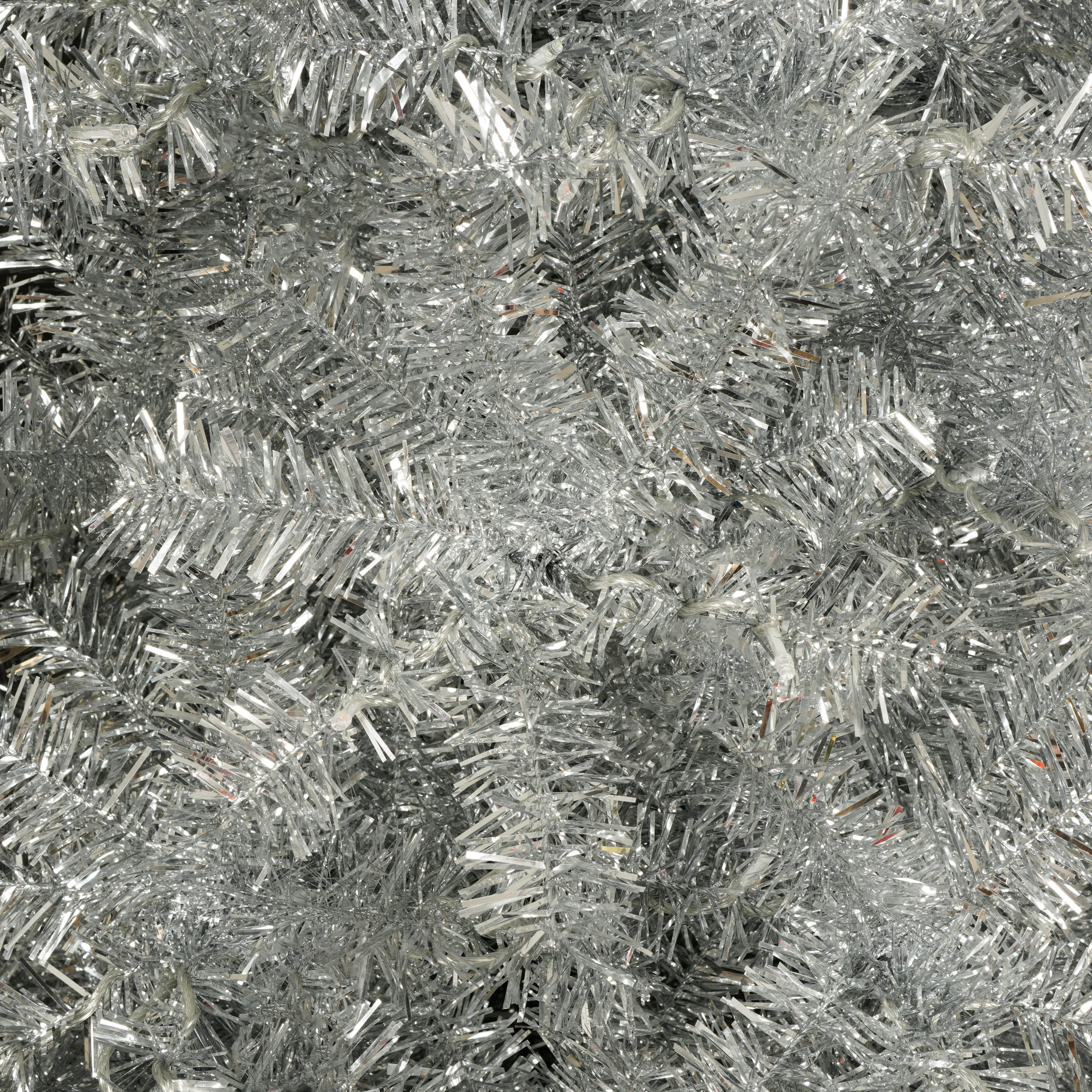 6FT Sliver Pre-Lit Artificial Christmas Tree, Hinged Full Tree with Metal Stand, 800 Branch Tips, 300 LED Lights,11 Lighting Modes, Holiday Decoration Tree for Indoor and Outdoor
