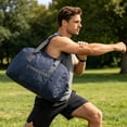 thumbnail image 6 of CSStudio Lightweight Foldable Gym Duffle Bag with Separate Shoe Compartment Water Bottle Pocket Detachable Strap for Travel Sports Weekend Trip, 6 of 7