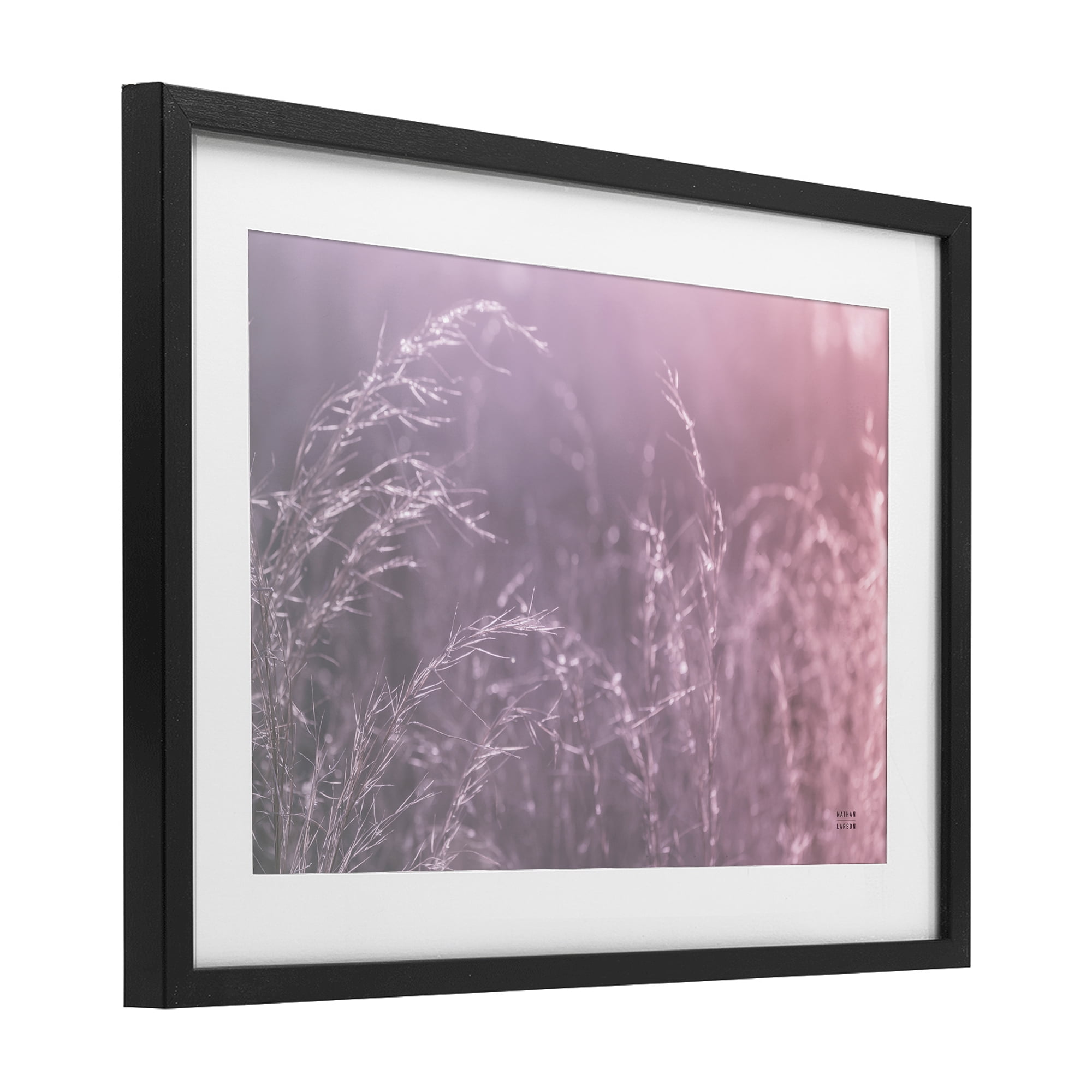 Stupell Industries Pink Meadow at Dawn Black Framed Print Under Glass, design by Nathan Larson