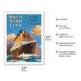 thumbnail image 2 of White Star Line - RMS Olypmic RMS Titanic - The Largest Steamers in World - Vintage Ocean Liner Travel Poster c.1911 - Japanese Unryu Rice Paper Art Print 24 x 32 in, 2 of 4
