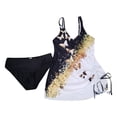 thumbnail image 4 of Swimsuits Women Trendy Print Plus Size Deep V-Neck Tankini Set White Women Bathing Suits L, 4 of 4