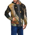 thumbnail image 2 of Honeii Abstract Gold Floral Galaxy Print Hoodies for Men, Pullover & Full Zip, Breathable Zip up Hoodie, Sweatshirt-XX-Large, 2 of 5