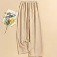 thumbnail image 4 of Women's Casual Fashion Sleep Pants Striped Loungewear Pants Wearable As Outerwear High-Waisted Pants for Comfortable and Stylish Home and Outdoor Wear,Ginger,One Size, 4 of 4