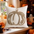 thumbnail image 4 of Fall Halloween Pumpkin Tufted Throw Pillow Cover Embroidered Decorative Cushion Cover Holiday Couch Sofa Bed Home Decor Pillowcase, 4 of 6