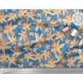 thumbnail image 1 of Soimoi Blue Rayon Fabric Autumn Leaves Printed Fabric 1 Yard 58 Inch Wide, 1 of 2