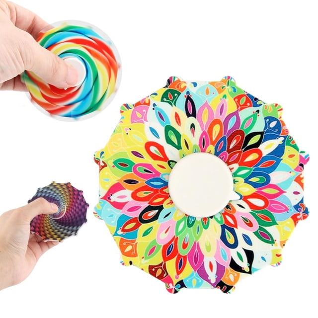Nuevo Candy Color Fingertip Spinning Top Toys Colorful Printed Rotating Descompression Toy Gyro Toy Para Bebé Yuarrent FN006945-02