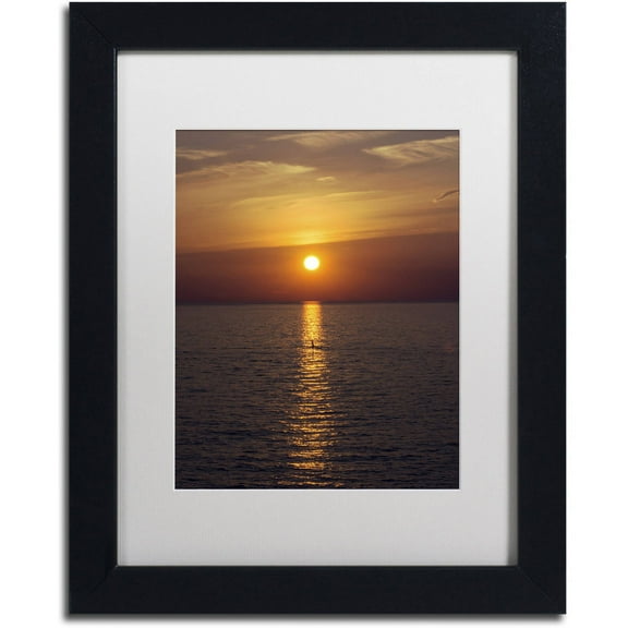 Trademark Fine Art "Sunset Paddleboard" Canvas Art by Kurt Shaffer, White Matte, Black Frame