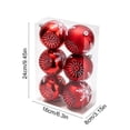 thumbnail image 3 of 6 Pack 3 Inch Red Christmas Decorative Ball Ornaments, Hanging Pendant Bauble for Xmas Tree Wedding Holiday Party Festival Home Decor, 3 of 6