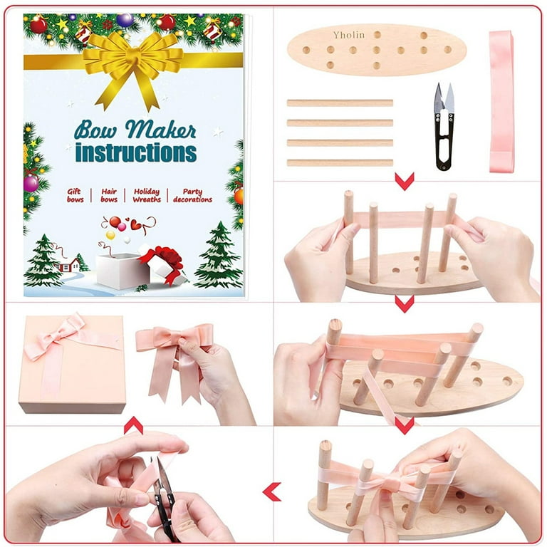  Ackitry Extended Bow Maker for Ribbon for Wreaths, Wooden  Ribbon Bow Maker for Christmas Bows, Hair Bows, Corsages, Various Crafts :  Arts, Crafts & Sewing