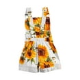 thumbnail image 6 of Wassery Kids Girl Overall Shorts Suspender Pants Sunflower Romper Pants Toddler Summer Jumpsuit with Pockets for Birthday Party Photography Vacation 2T-7T, 6 of 6