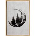 thumbnail image 1 of IDEA4WALL Framed Canvas Art Wall Decor Forest with a Cresent Moon Astronomy & Space Wilderness Drawings Realism Vintage Relax/Calm Black and White for Dorm Home Office - 24"x36", 1 of 4