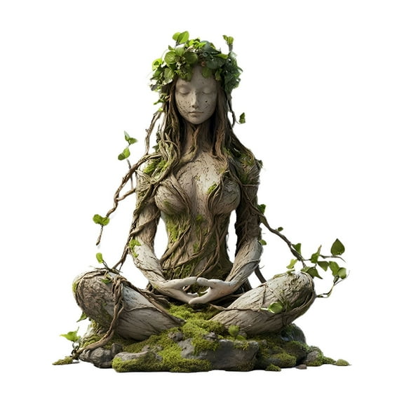 LAMIRO Bohemian Goddess Desk Decor Acrylic Standing Sign Nature Spirit Art Office Decor Plant Insert Shelf Organizer Boho Chic Gift for Plant Lovers