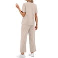 thumbnail image 3 of Fantaslook 2 Piece Sets for Women Casual Summer Travel Vacation Outfits Short Sleeve Tops Wide Leg Pants Lounge Sets, 3 of 9
