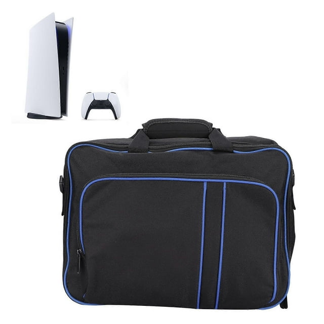 Large Capacity PS5 Travel Case, Protective Case for Console, Game Controllers and Game Accessories - Blue and Black
