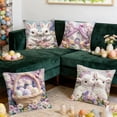 thumbnail image 4 of AZXY Easter Decorative Throw Pillow Covers 18x18 Set of 4, Soft Flock Fabric Square Pillow Case, Farmhouse Outdoor Pillow Cover for Couch Sofa Bed Car Spring Easter Home Decor, 4 of 6