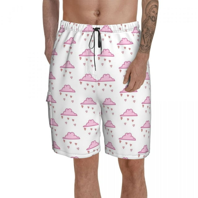 Cloud Board Shorts Swimming Trunks Polyester Men Beach Funny Swim Trunks