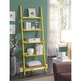 Pemberly Row Bookshelf Ladder with Five Tiers in Bright Yellow Wood