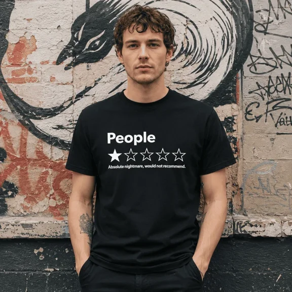Funny Review People One Star T-Shirt Graphic Tee