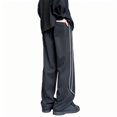 thumbnail image 6 of Dovford Men's Drawstring Elastic Waist Baggy Sweatpants Y2K Loose Wide Leg Long Pants with Pocket, 6 of 6