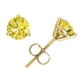 thumbnail image 1 of 1.00Ct Round Cut Yellow Diamond Martini Stud Earrings 14k Yellow Gold 3Prong I1, 1 of 1