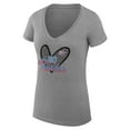 thumbnail image 2 of Women's G-III 4Her by Carl Banks  Heather Gray Oklahoma City Thunder Super-Slim Fit Lightweight Leopard Heart V-Neck, 2 of 3