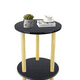thumbnail image 1 of Mesa De Centro Minimalista De Madera Mesa Lateral 2 Estantes Xtellar negro, 1 of 4