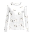 thumbnail image 4 of Puntoco Mujer Casual Cuello Redondo Manga Larga Impreso Camisa Suelta Blusa tops Puntoco Puntoco-6386, 4 of 5