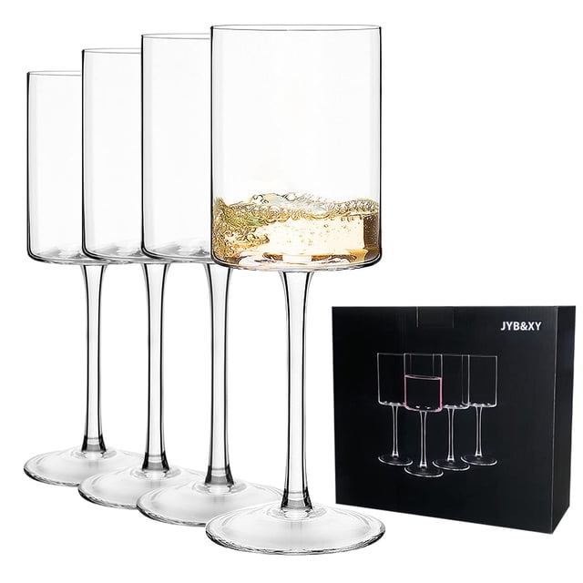 Juego de 4 copas de vino JYB&XY de cristal soplado a mano, 450 ml