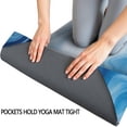 thumbnail image 3 of Light Blue Marble Flow Pattern Hot Yoga Mat Towel Non Slip for Hot Yoga - Quick-Drying Yoga Mat Cover with 4 Corner Pockets with Travel Bag - Hot Yoga Towel Non Slip 70"x26", 3 of 6