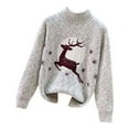 thumbnail image 3 of Christmas Reindeer Sweaters for Women 2025 Long Sleeve Turtleneck Festive Xmas Pullover Sweater Jumper Tops, 3 of 7