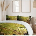 thumbnail image 6 of Ambesonne Landscape Duvet Cover Sets, Pine River in Autumn, 2-King, Green Yellow Cinnamon, 6 of 7