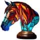 thumbnail image 1 of Lámpara de mesa retro de vidrio, lámpara de mesita de noche teñida de resina, adorno para el hogar (caballo), 1 of 6