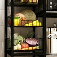 thumbnail image 4 of NAIYUFA Kitchen Bakers Rack with Baskets,5-Tier Storage Wood Shelf  ,Microwave Oven Rack, Grey, 4 of 13