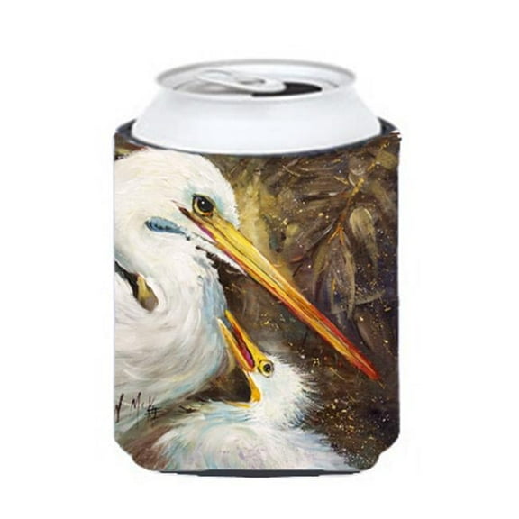 White Egret Feeding Baby Can & Bottle Hugger
