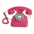 thumbnail image 4 of Teléfono fijo retro con cable y botones TelPal, rosa, 4 of 7